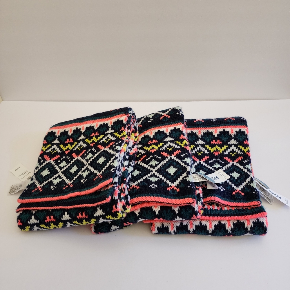 Old Navy Girls Colorful Knit Scarf Bundle